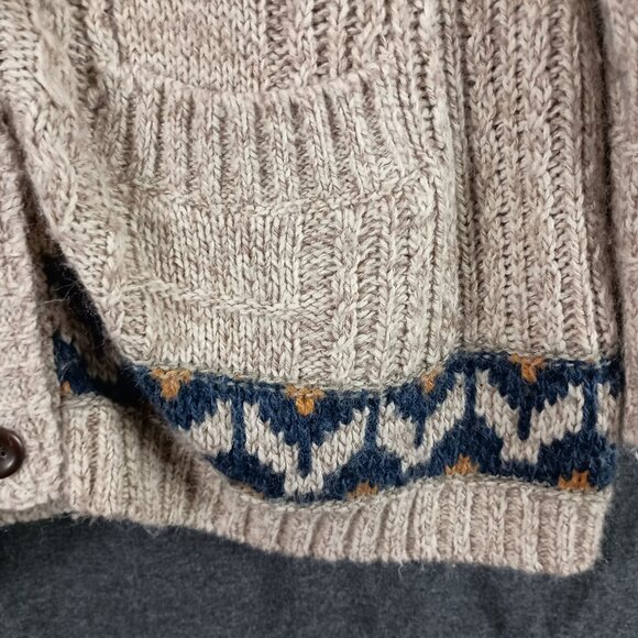 Royal Robbins Fair Isle Cardigan Wool Blend Womens XL Beige Grandpacore Gorpcore - Picture 3 of 9